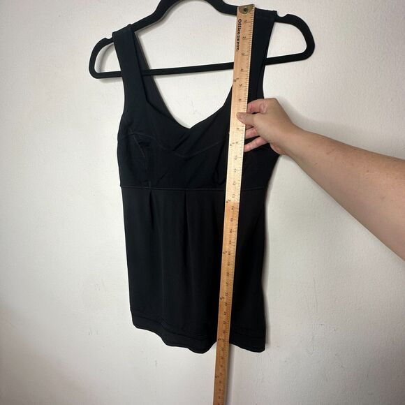 Lululemon Black Run Tame Me Tank Top Yoga Luxtreme Cinch Bottom Fitted Size 6 - Picture 9 of 10